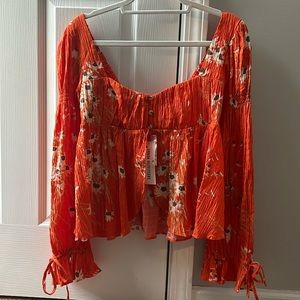 Urban outfitters floral long sleeve top